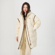 雪中飞 冬季新品温柔气质茧型保暖时尚女士中长款连帽羽绒服
