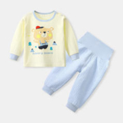 瑄妮薇 儿童高腰内衣套装护肚睡衣卡通秋衣裤男女宝宝家居服秋冬童装