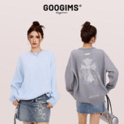 Googims 圆领毛衣男女同款秋季宽松休闲衣服上衣