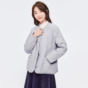 GIORDANO 佐丹奴 夹棉外套女秋冬新款菱形间线时髦圆领落肩宽松棉衣13372833