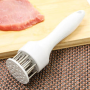 家用断筋嫩肉针猪扒鸡排鸡翅松肉针敲肉锤不锈钢牛排扎孔器猪皮插 松肉器白色 10针