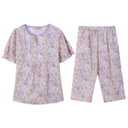 秋鹿（Autumndeer）女士睡衣女短袖睡裙英文爱心印花套头家居服舒适柔软透气夏季新款 甜美粉 XXL