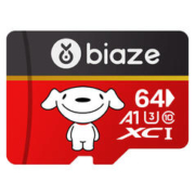 Biaze 毕亚兹 TF64 京东JOY Micro-SD存储卡 64GB（USH-I、V30、U3、A1）15.9元