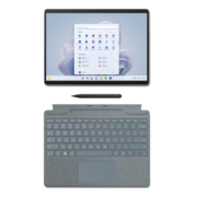 微软Surface Pro9 亮铂金+冰晶蓝带触控笔键盘盖i7 32G+1T二合一游戏平板13英寸120Hz触控屏笔记本电脑