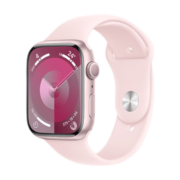 Apple/苹果 Watch Series 9 智能手表GPS款45毫米粉色铝金属表壳 亮粉色运动型表带S/M MR9G3CH/A