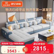 DUDU MEIJIA 杜杜美家 布艺沙发组合大小户型客厅整装直排现代家用简约家具M01#3.4贵妃