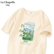 La Chapelle City 拉夏贝尔 女士纯棉短袖t恤 杏-ace油画
