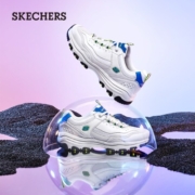 斯凯奇（Skechers）男鞋休闲鞋 增高厚底复古经典老爹鞋熊猫鞋 8790091 白色/蓝色/WBLU 39.5