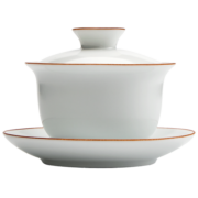 南山先生|哑光脂白盖碗 三才碗功夫茶具 茶壶泡茶茶碗 马蹄莲--脂白三才碗140ml