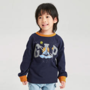 Gap 盖璞 男幼童秋季2023LOGO纯棉长袖T恤753648儿童装运动上衣