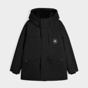 GXG 2023新品冬季休闲简约工装风银离子保暖鸭绒连帽羽绒服男外套
