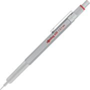 红环（rOtring）自动铅笔0.5mm 铅芯不易断德国高颜值专业绘图工具-600系列银色单支装 开学季开工礼物