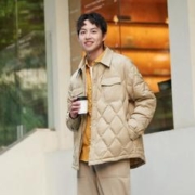 BOSIDENG 波司登 羽绒服男春秋季轻薄趋势绗缝时尚夹克90绒外套B20135307 米金色7388 175/92A