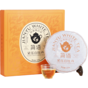 品品香茶叶 福鼎白茶 2023年春茶白牡丹 简语紧压白茶饼礼盒装250克