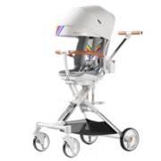 普洛可（PLAYKIDS）遛娃神器X6-4-5可坐可躺睡婴儿宝宝儿童折叠高景观溜娃手推车 彩虹号