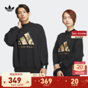adidas 阿迪达斯 情侣款篮球运动圆领套头卫衣男女龙年款阿迪达斯官方三叶草 黑色 AL