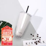 LOCK&LOCK 双层吸管塑料杯 白色 750ML HAP507IV