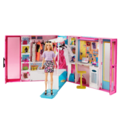 芭比娃娃玩具大礼盒梦幻衣橱闪亮度假屋女孩换装玩具芭比新梦幻衣橱自带娃娃六一儿童节礼物 芭比新梦幻衣橱GBK10