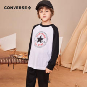 PLUS会员：Converse 匡威 男童套装 长袖t恤裤子2件套 正黑色 150(M)