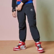 PELLIOT 伯希和 儿童裤子户外百搭防风保暖防泼水加绒休闲男童女童束脚裤软壳裤