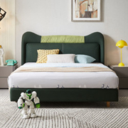 慕思儿童床现代简约实木床环保科技布男孩床1.5m男童房慕斯家具