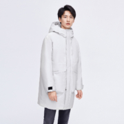 雪中飞 男式 连帽中长款羽绒服