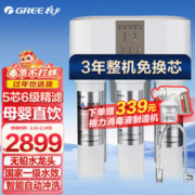 GREE 格力 净水器ro反渗透家用厨房全屋自来水前置过滤器厨下式三年免换芯直饮净水机 WTE-PC16-5X608A