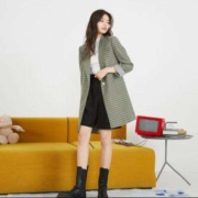 限尺码：VERO MODA 复古翻领格纹一粒扣西装外套