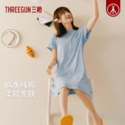 88VIP会员：THREEGUN 三枪 睡裙女新款春夏水柔棉纯棉轻薄透气休闲甜美爽滑女士家居裙