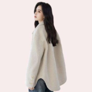 对白 女子廓形短款大衣