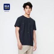 HLA 海澜之家 易打理短袖T恤2023春夏新款凉感满身印花圆领短t男