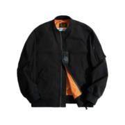 马登工装 美式复古MA-1飞行员夹克休闲棒球服外套男潮 黑色 L
