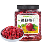 京东百亿补贴：鲜记 蔓越莓干500g 红宝石果肉 果干果脯蜜饯零食 烘焙水果干
