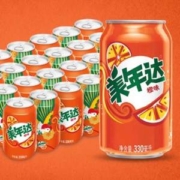 百事可乐 美年达 橙味汽水碳酸饮料 330ml*24罐整箱