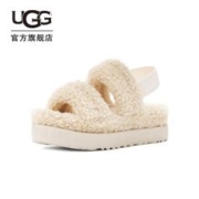 UGG 秋季女士时尚休闲舒适厚底弹力束带露趾茸茸凉鞋 1120876