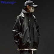 Wassup Sohot 复古户外冲锋衣男秋冬季新款休闲情侣工装夹克衫加厚棉服 745黑色（常规款） M