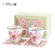 andai &藍 日本进口陶瓷马克杯套装日式美浓烧对杯