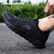 Skechers斯凯奇男鞋秋季休闲运动鞋轻便缓震跑步鞋 全黑/BBK/晒图返5 42