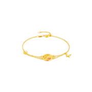 京东百亿补贴：MCLON 曼卡龙 海棠花窗黄金手链 约4.2g