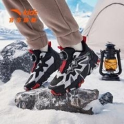 ANTA 安踏 儿童棉鞋男童鞋2023冬季防滑旋钮扣高帮加绒保暖户外雪地靴二