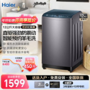 Haier 海尔 波轮洗衣机12公斤超大容量全自动家用漂甩合一智能预约自程桶自洁羊毛洗脱一体机