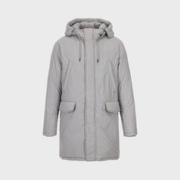 ZARA 男士时髦摩登80灰鸭绒中长款连帽羽绒服（帽子不可拆）