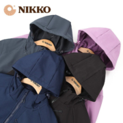 日高（NIKKO）Nikko日高户外抓绒软壳衣男款秋冬登山服防水软壳加绒外套女上衣 深蓝【男款】 XL