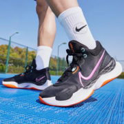 限移动端、京东百亿补贴：NIKE 耐克 官方篮球鞋男鞋冬季运动鞋耐磨缓震防滑休闲实战场上球鞋 DD9304-007 黑/粉蓝/魅力粉/宝石橙 40