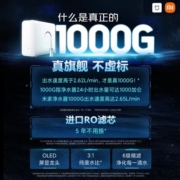 小米（MI）净水器家用净水机1000G厨下式ro反渗透无陈水5年RO芯台下纯水机2.65L/分 米家净水器1000G
