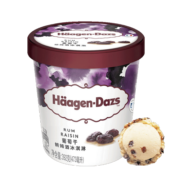 哈根达斯（Haagen-Dazs）葡萄朗姆酒口味大桶冰淇淋473ml 家庭装