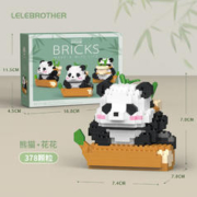 LELE BROTHER 乐乐兄弟 大熊猫积木花花萌兰系列6儿童拼装玩具男女孩子14生日礼物暑假8岁 萌兰越狱378pcs1118