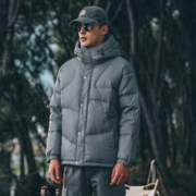 英爵伦 羽绒服男加厚保暖冬季连帽纯色面包服外套