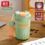 24日10点：富光 316不锈钢咖啡杯  山茶绿 420ml 316内胆+贴画