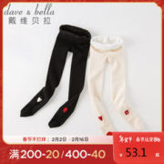 戴维贝拉 davebella戴维贝拉kids女童连裤袜2022冬装中大童加绒打底裤洋气童装DK4223901白色160cm
